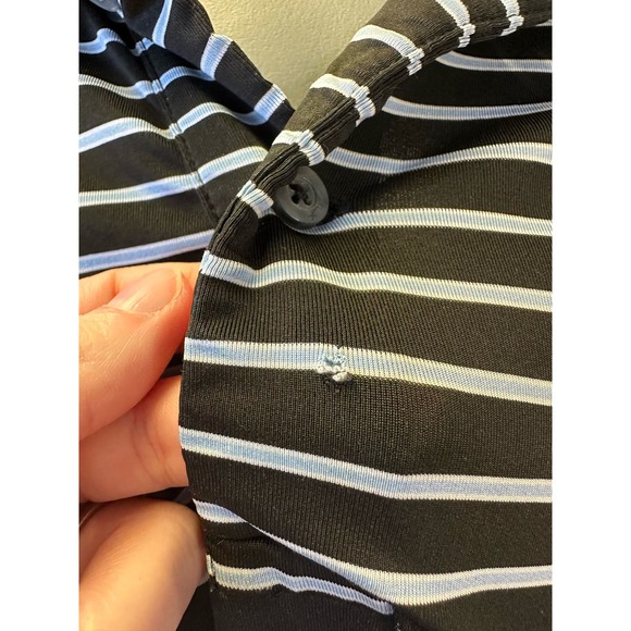 RLX Ralph Lauren Black Striped Performance Wear Short Sleeve Polo, Size L - Picture 6 of 6